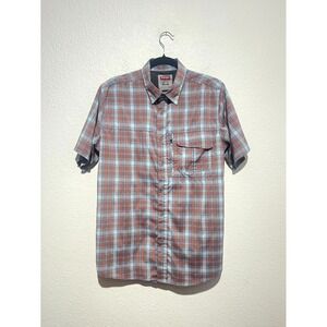 Wrangler Outdoor Series Shirt Men Medium Multicolor Plaid Mesh Lined Regular Fit